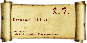 Krucsai Tilla névjegykártya
